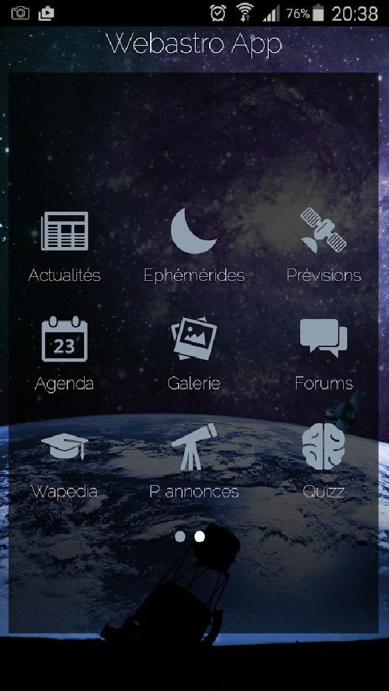 Webastro App Accueil