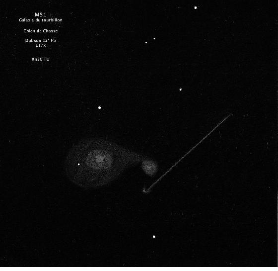 M51 galaxie du tourbillon et son "étoile filante"