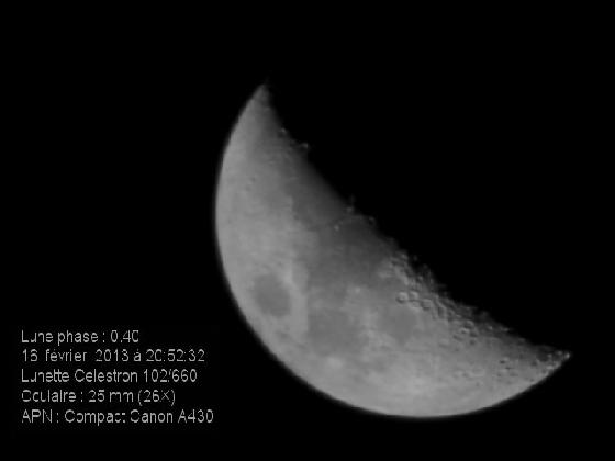 La Lune au 102/660 La Lune au 102/660