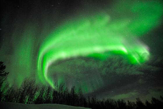 Aurore en Norvege, region de Tromsoe
