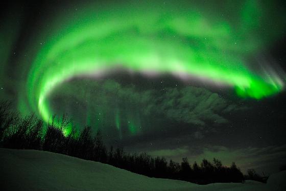 Aurore en Norvege, region de Tromsoe