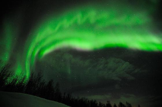 Aurore en Norvege, region de Tromsoe