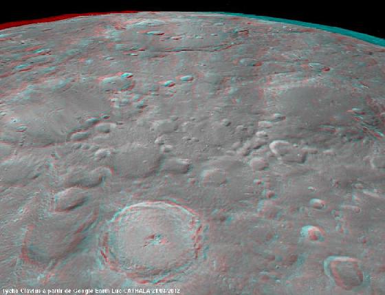 Tycho Clavius 3 D Anaglyphe Google Earth Tycho Clavius 3 D Anaglyphe Google Earth