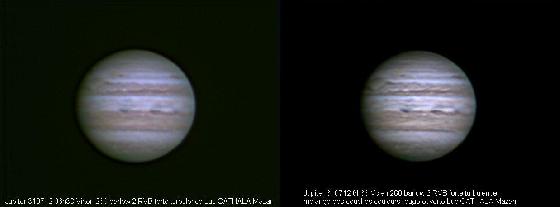 Jupiter du 310712 Vixen 260 barlow 2 flea3 RVB RV Jupiter du 310712 Vixen 260 barlow 2 flea3 RVB RV