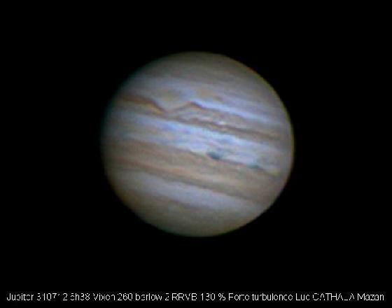 Jupiter du 310712 Vixen 260 barlow 2 flea3R RVB Jupiter du 310712 Vixen 260 barlow 2 flea3R RVB
