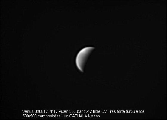 Venus du 020812 NB filtre UV Vixen 260 barlow 2 Venus du 020812 NB filtre UV Vixen 260 barlow 2