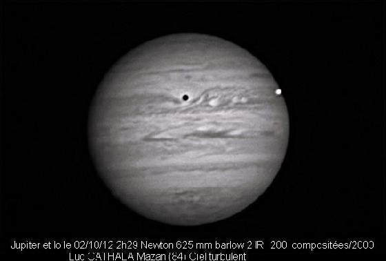 Jupiter et Io 02/10/12 superposition ombre et GTR Jupiter et Io 02/10/12 superposition ombre et GTR