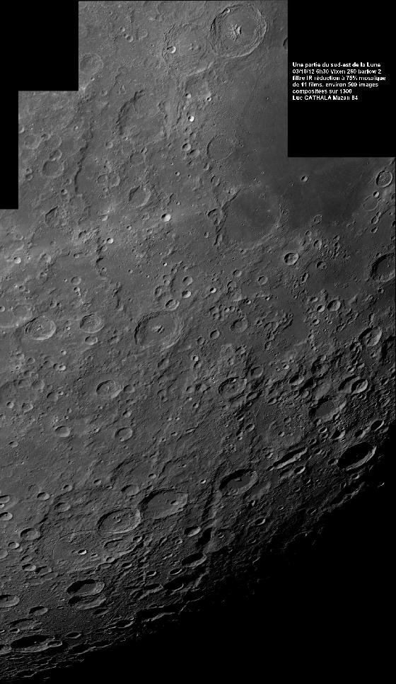 03/10/12 Une partie du sud-est de la Lune Mosaïque Vixen 260 03/10/12 Une partie du sud-est de la Lune Mosaïque Vixen 260