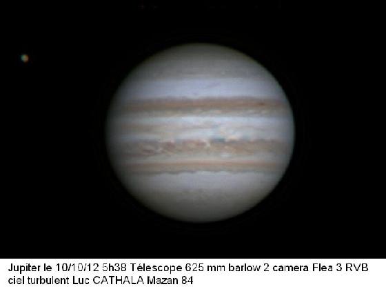 10/10/12 Jupiter au 625 mm fortes turbulences 10/10/12 Jupiter au 625 mm fortes turbulences