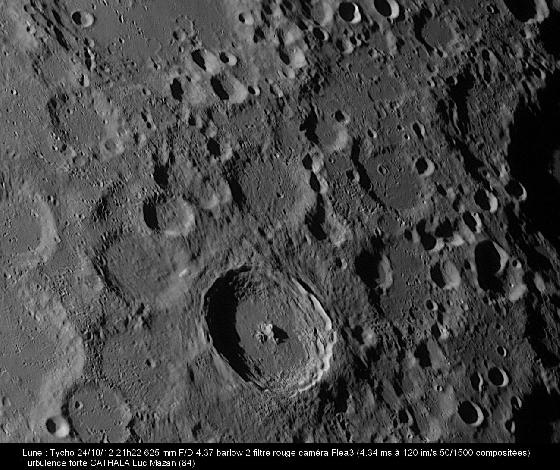 Lune TYCHO du 24/10/12 au 625mm+barlow2 soft Lune TYCHO du 24/10/12 au 625mm+barlow2 soft