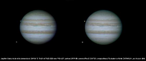 Jupiter du 24/10/12 au 625 émersion de Io en 3D