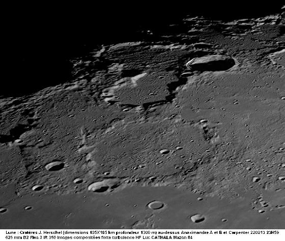 Cratère J. Herschel au 625 Barlow 2 IR Cratère J. Herschel au 625 Barlow 2 IR