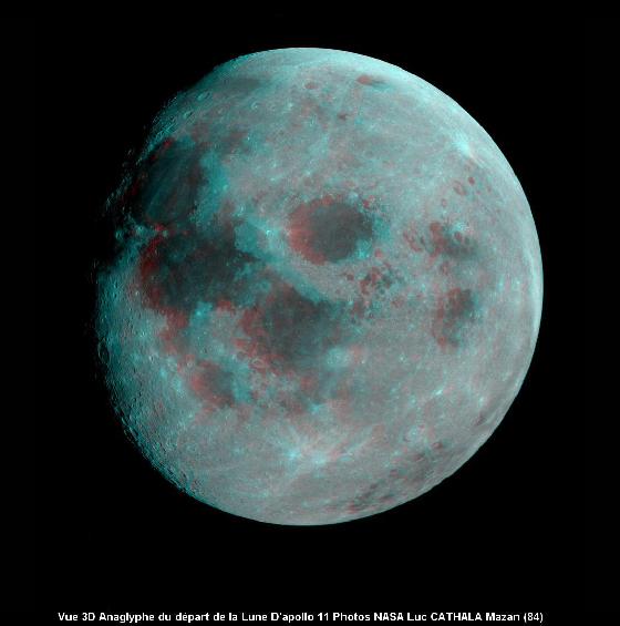 Lune 3D Apollo 11 anaglyphe Lune 3D Apollo 11 anaglyphe