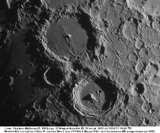 Lune 18/04/13 625 mm Alphonse et Arzachel Luc CATHALA Lune 18/04/13 625 mm Alphonse et Arzachel Luc CATHALA