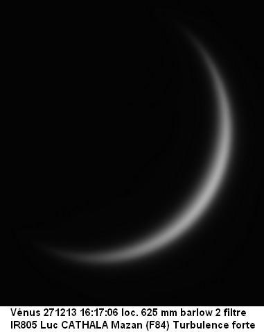 Vénus 271213 625 mm barlow2 filtre IR805 Luc CATHALA Vénus 271213 625 mm barlow2 filtre IR805 Luc CATHALA