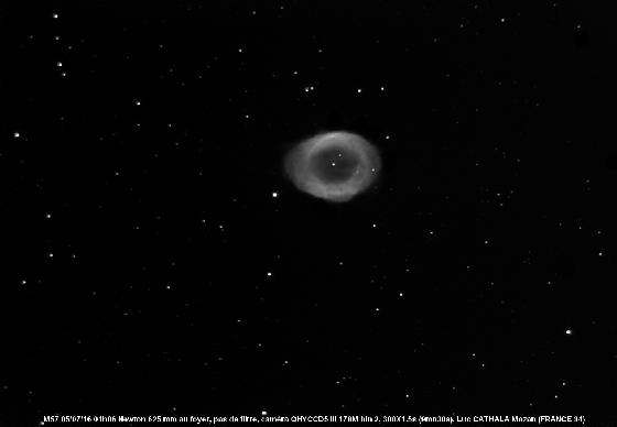 M57 au 625 mm au foyer 05/07/16 M57 au 625 mm au foyer 05/07/16