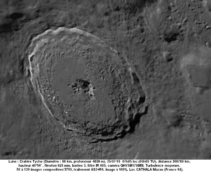 Lune cratère Tycho 625 mm B3 IR685 Lic CATHALA Lune cratère Tycho 625 mm B3 IR685 Lic CATHALA