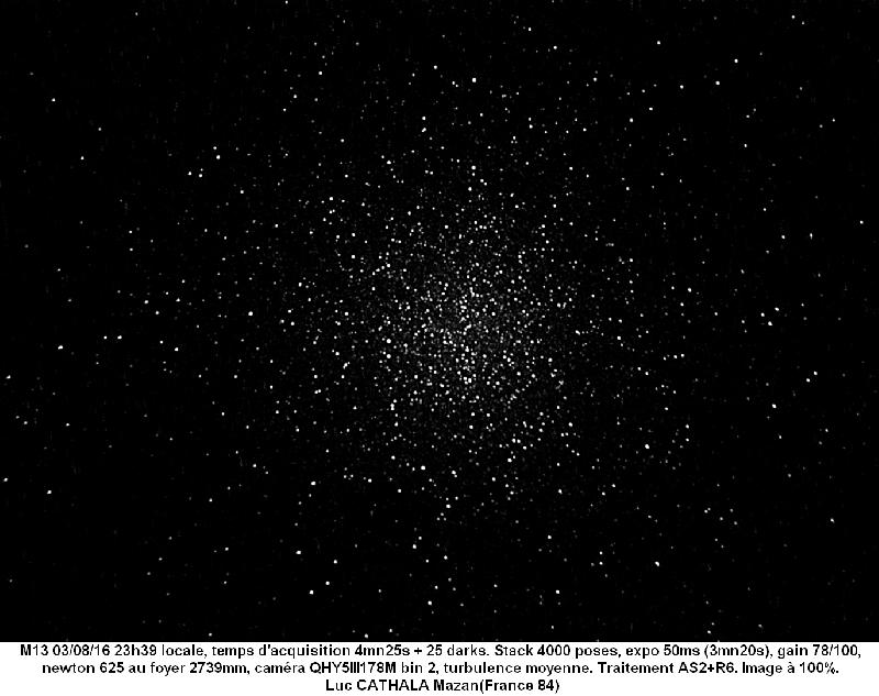 M13 au 625 mm au foyer 2739mm 03/08/16 Bin 2 50 ms gain 78/100 M13 au 625 mm au foyer 2739mm 03/08/16 Bin 2 50 ms gain 78/100