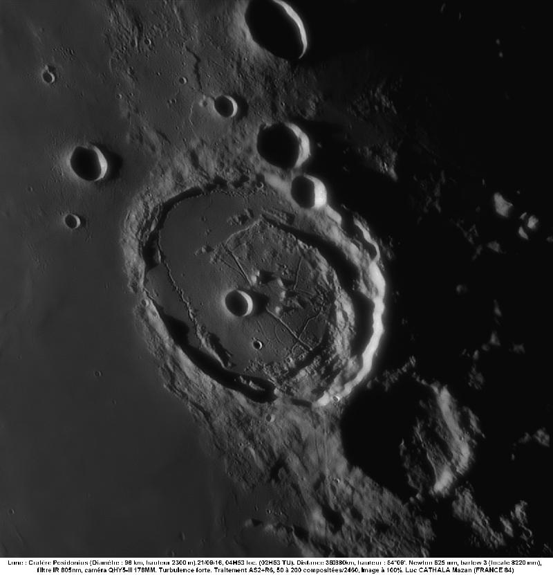 Cratère Posidonius 210916 au 625 mm barlow 3 IR805 et QHY5-III 178mm corrigé Cratère Posidonius 210916 au 625 mm barlow 3 IR805 et QHY5-III 178mm corrigé