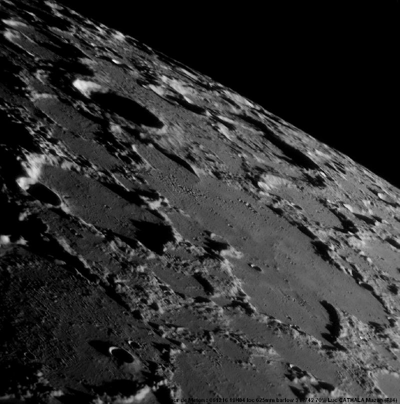 Lune autour du cratère Meton 06/12/16 625 mm barlow 3 IR742 Luc CATHALA Lune autour du cratère Meton 06/12/16 625 mm barlow 3 IR742 Luc CATHALA
