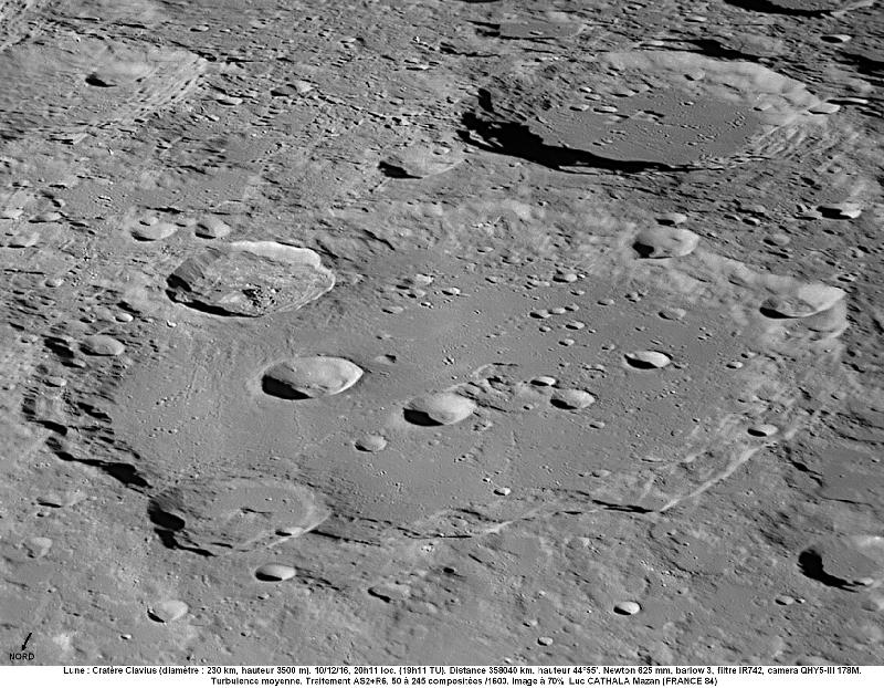 Lune cratère Clavius 101216 625 mm barlow 3 IR742 70% Luc CATHALA Lune cratère Clavius 101216 625 mm barlow 3 IR742 70% Luc CATHALA