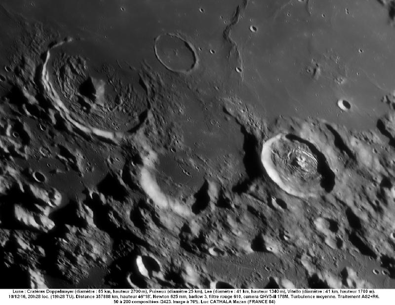 Cratères Doppelmayer Lee Vitello 10/12/16 625 mm filtre 610 barlow 3 70% Luc CATHALA Cratères Doppelmayer Lee Vitello 10/12/16 625 mm filtre 610 barlow 3 70% Luc CATHALA