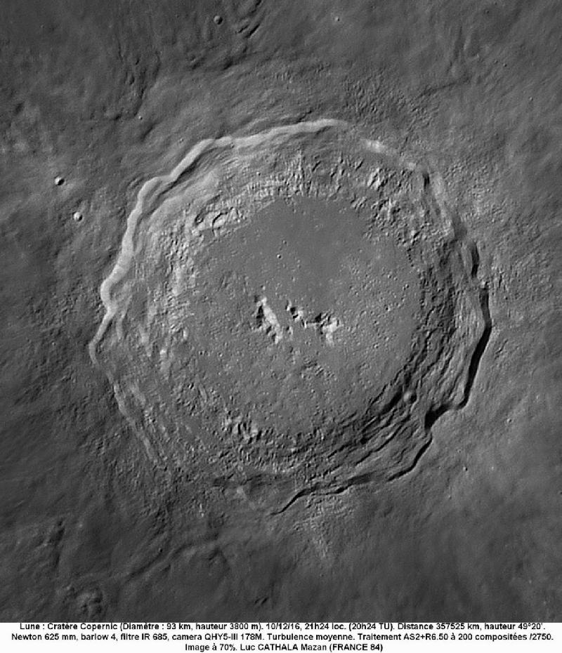 Cratère Copernic 10/12/16 625mm barlow 4 IR685 70% Luc CATHALA Cratère Copernic 10/12/16 625mm barlow 4 IR685 70% Luc CATHALA
