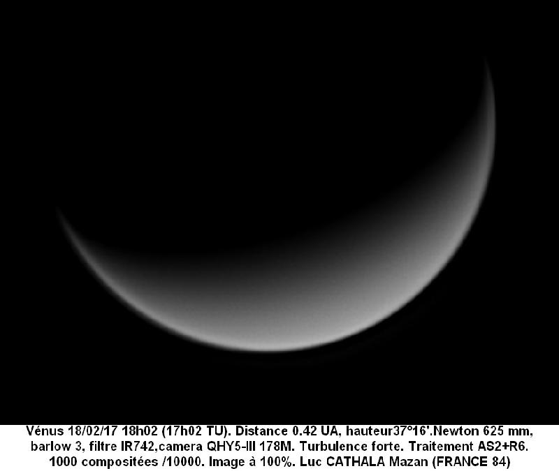 Vénus en IR 742 barlow 3 625 mm 18/02/17 Luc CATHALA Vénus en IR 742 barlow 3 625 mm 18/02/17 Luc CATHALA