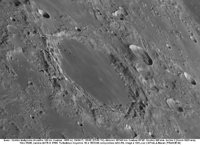 Cratère Endymion 03/04/17 625mm B3 IR 685 Luc CATHALA Cratère Endymion 03/04/17 625mm B3 IR 685 Luc CATHALA