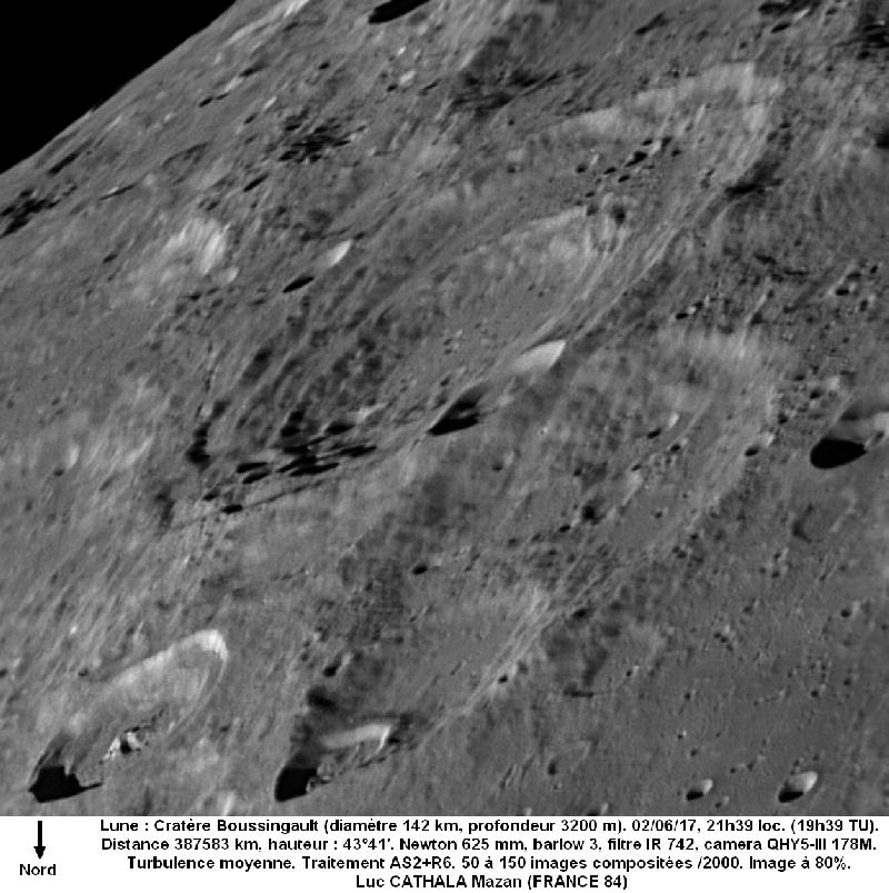 Cratère Boussingault 02/6/17 625 mm barlow 3 IR742 Luc CATHALA 80%