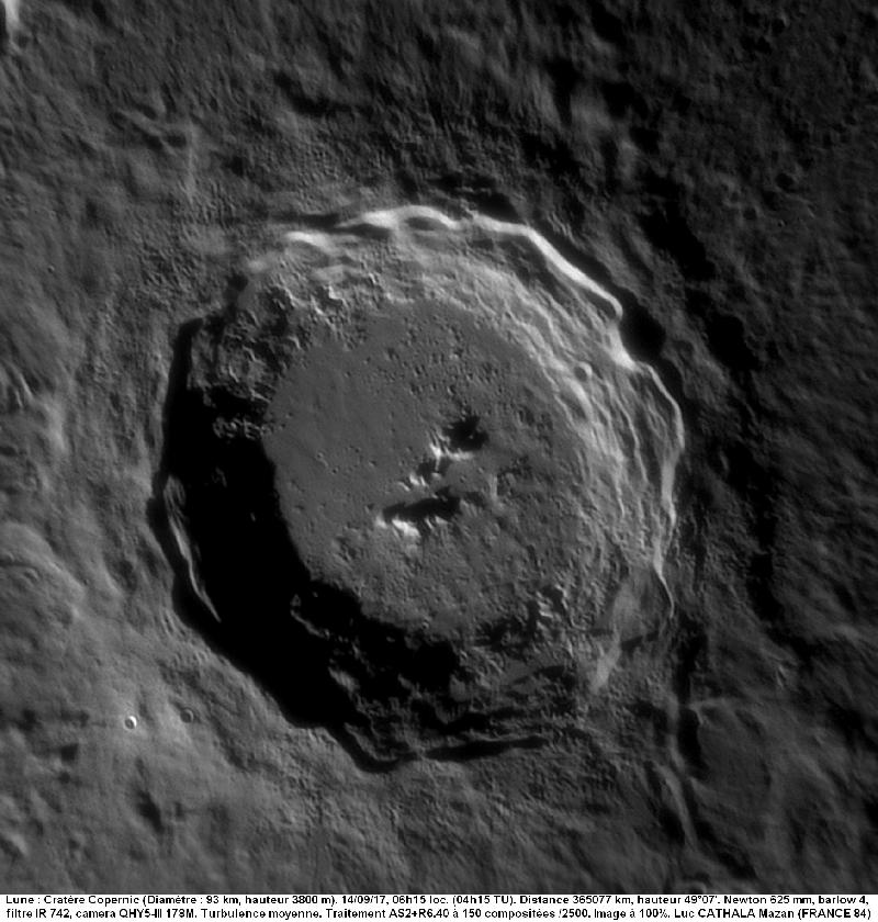 Cratère Copernic 14/09/17 625 mm barlow 4 IR742 100% Luc CATHALA Cratère Copernic 14/09/17 625 mm barlow 4 IR742 100% Luc CATHALA