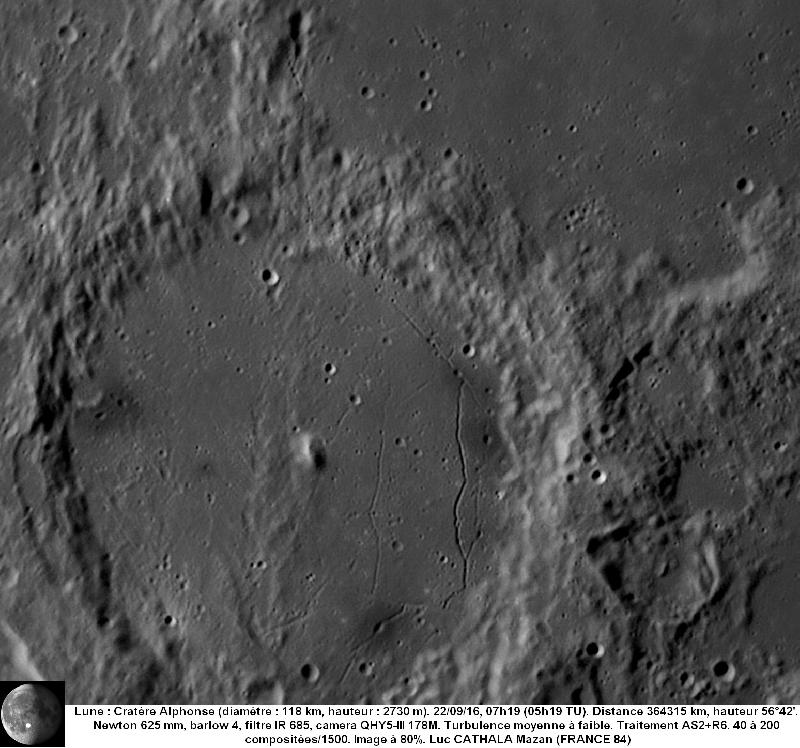 Cratère Alphonse 22/09/2016 625 mm barlow 4 IR685 Luc CATHALA Cratère Alphonse 22/09/2016 625 mm barlow 4 IR685 Luc CATHALA