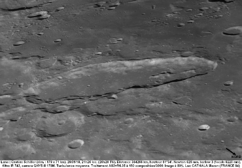 Cratère Schiller 29/01/18 625mm barlow 3 IR742 80% Luc CATHALA Cratère Schiller 29/01/18 625mm barlow 3 IR742 80% Luc CATHALA