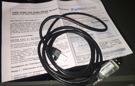 Interface USB-rs232 monture eq8 az eq6 heq5 direct