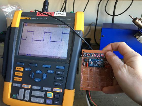 Essai à l'oscillo de ma télécommande Arduino