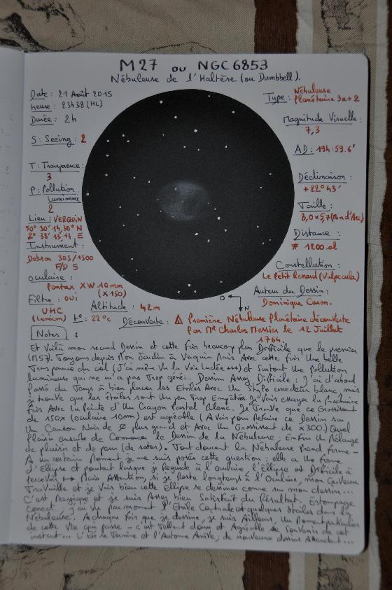 Fiche d'Observation : M27