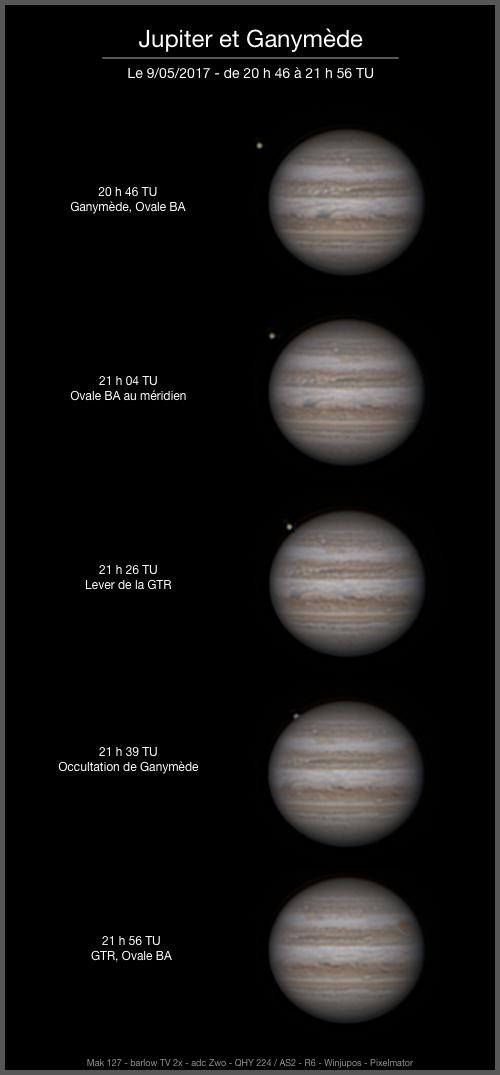 Jupiter et Ganymede, le 9 mai 2017 - Planche (Traitement doux)