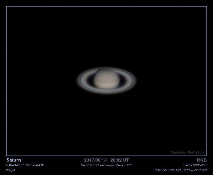 Saturne du 13/08/2017 Mak 127 Saturne du 13/08/2017 Mak 127
