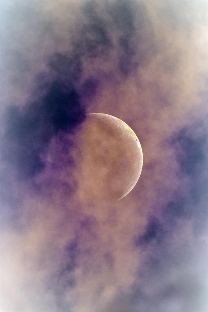 Lune aux premières lueurs de l'aube 15 oct 2017