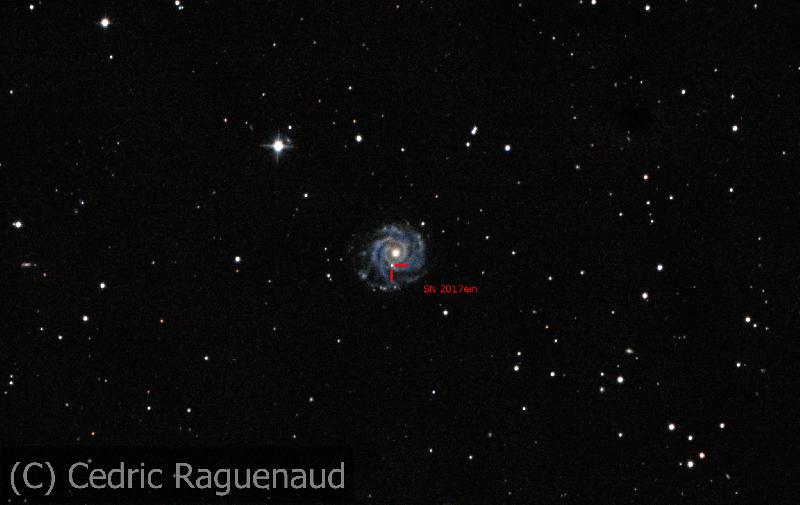 NGC 3938 et SN 2017ein NGC 3938 et SN 2017ein