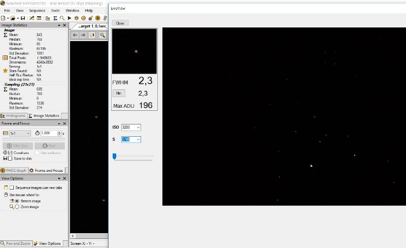 LiveView FWHM Net LiveView FWHM Net