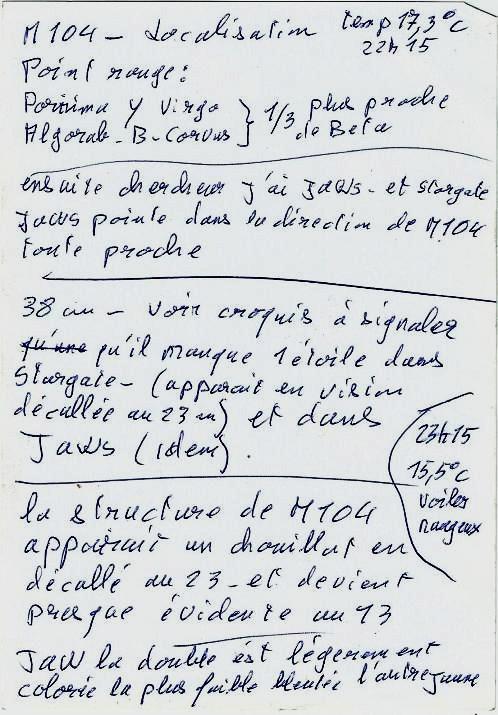 notes pour M104