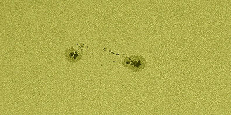 Sun 26-03-2017 AR2644 ED80, QHY5L-IIm, IR cut filter, Continuum 540nm filter, Barlow 2.5x, AS3, Registax6