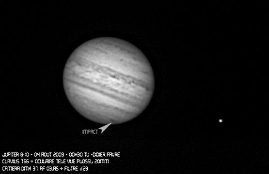Jupiter & Io, le 4 août 2009 à 00h30 TU Jupiter & Io, le 4 août 2009 à 00h30 TU