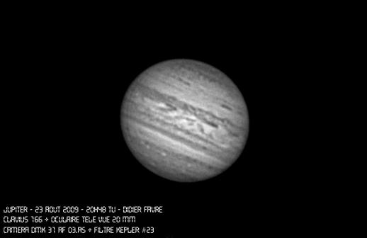 Jupiter, le 23 août 2009 à 20h48 TU Jupiter, le 23 août 2009 à 20h48 TU