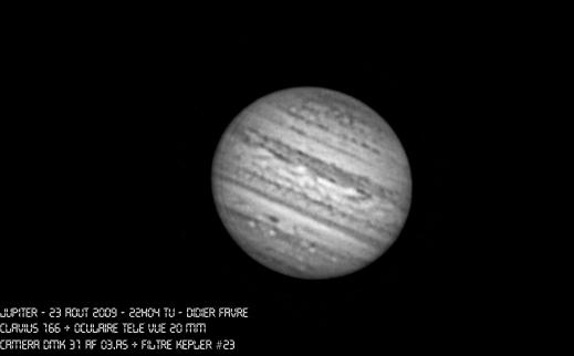 Jupiter, le 23 août 2009 à 22h04 TU Jupiter, le 23 août 2009 à 22h04 TU