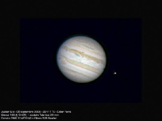 Jupiter & Io, le 5 septembre 2009 à 22h11 TU Jupiter & Io, le 5 septembre 2009 à 22h11 TU