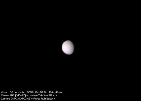 Venus, le 6 septembre 2009 à 04h57 TU Venus, le 6 septembre 2009 à 04h57 TU