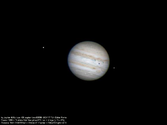 Europe, Jupiter & Io, le 6 septembre 2009 à 20h17 TU Europe, Jupiter & Io, le 6 septembre 2009 à 20h17 TU