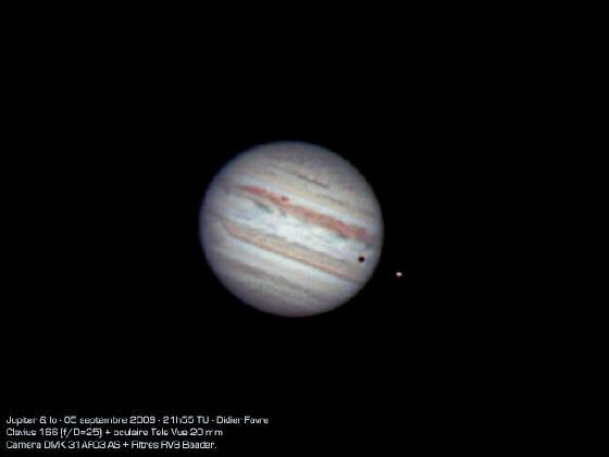 Jupiter & Io, le 5 septembre 2009 à 21h55 TU Jupiter & Io, le 5 septembre 2009 à 21h55 TU